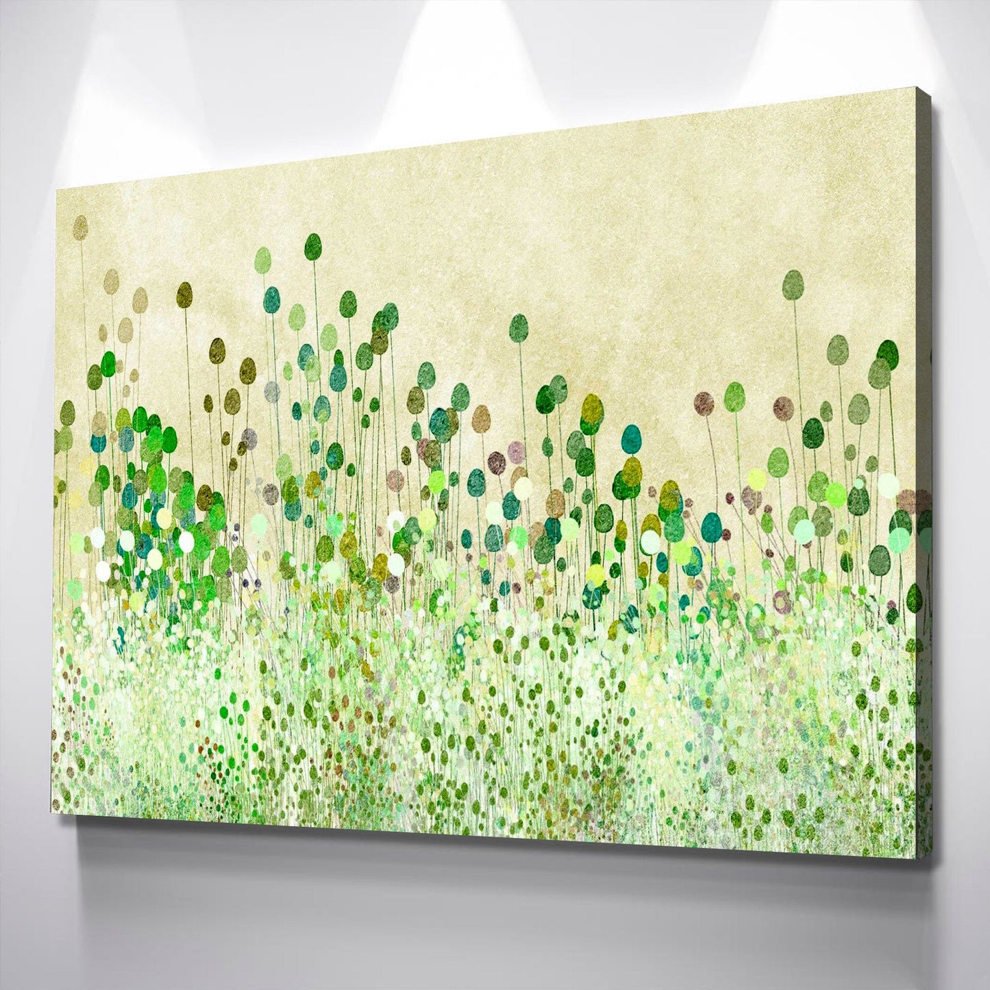 Green Poppy Buds Abstract Canvas Wall Art Print - Various Sizes Canvas Wall Art Ready to Hang Canvas