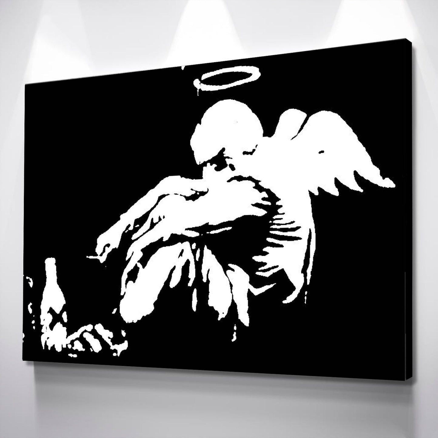 Drunk Angel Fallen Angel Banksy Print Banksy Poster Banksy Art Canvas Wall Art Ready to Hang Canvas