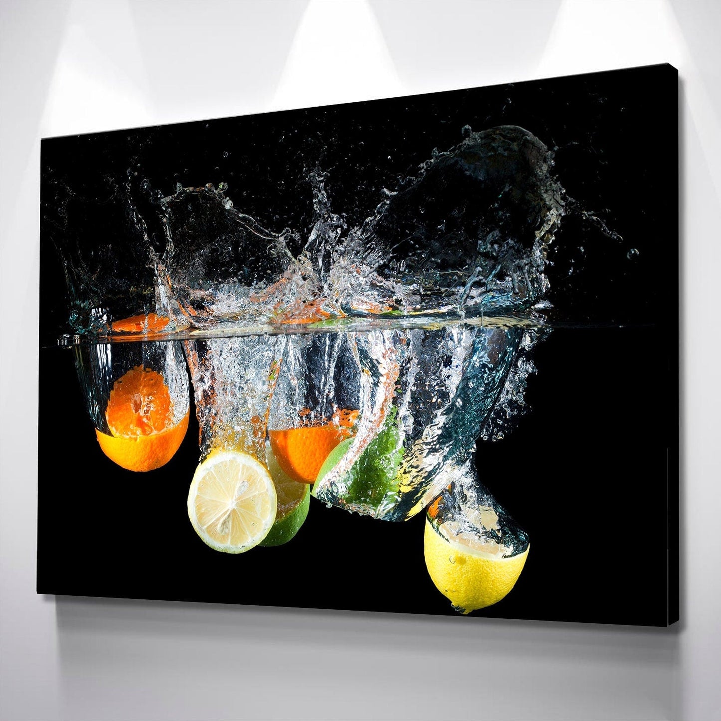 Kitchen Wall Art | Kitchen Canvas Wall Art | Kitchen Prints | Kitchen Artwork | Fruit Water Splash Oranges