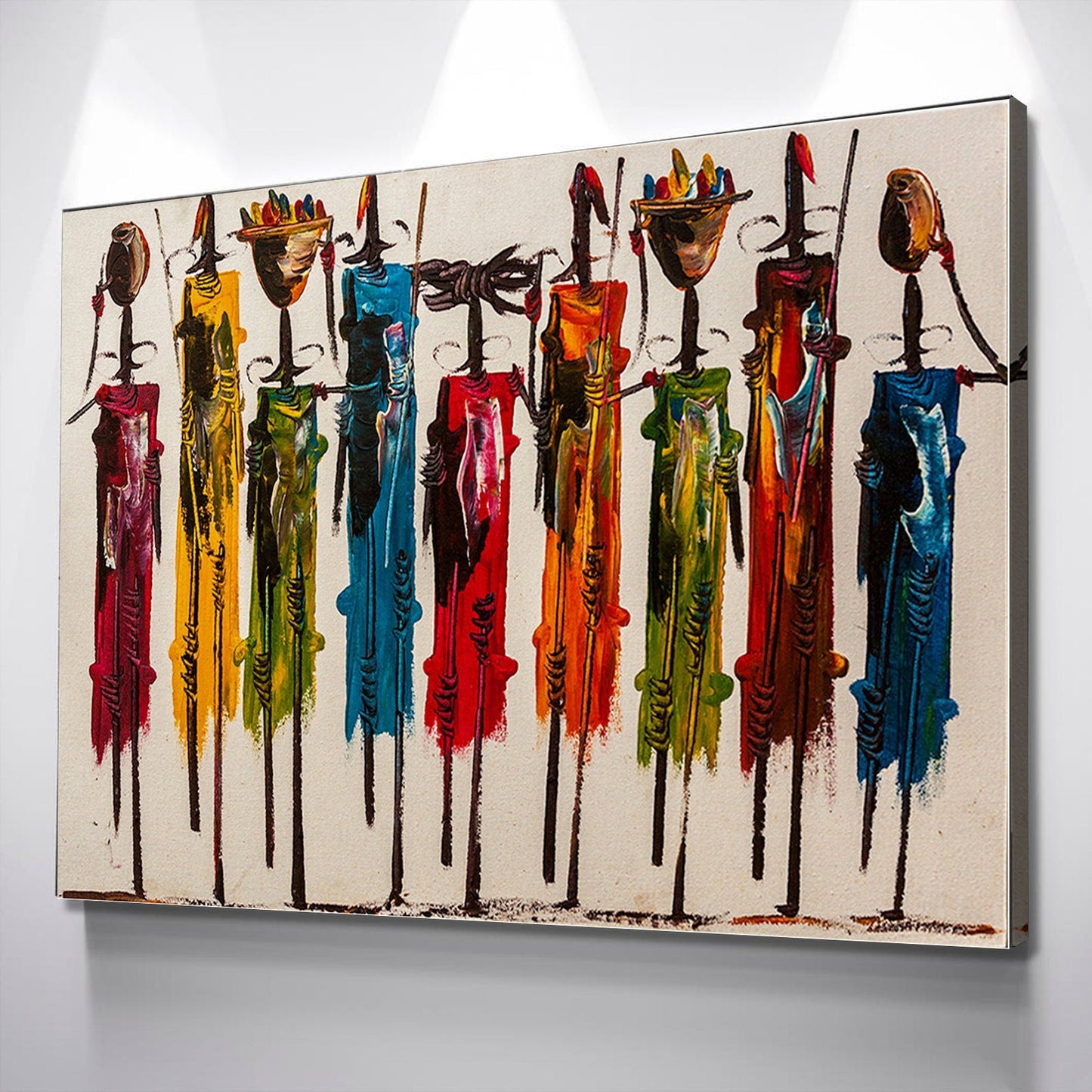 African Wall Art | Abstract African art | Canvas Wall Art | Group Tribe Abstract