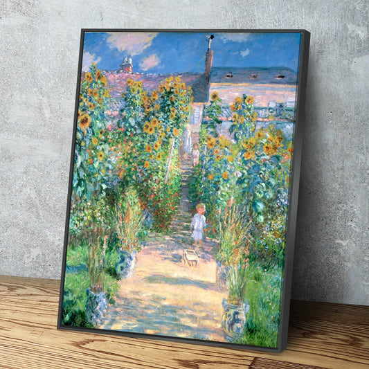 Artist's Garden At Vetheuil by Claude Monet Print | Canvas Wall Art Reproduction