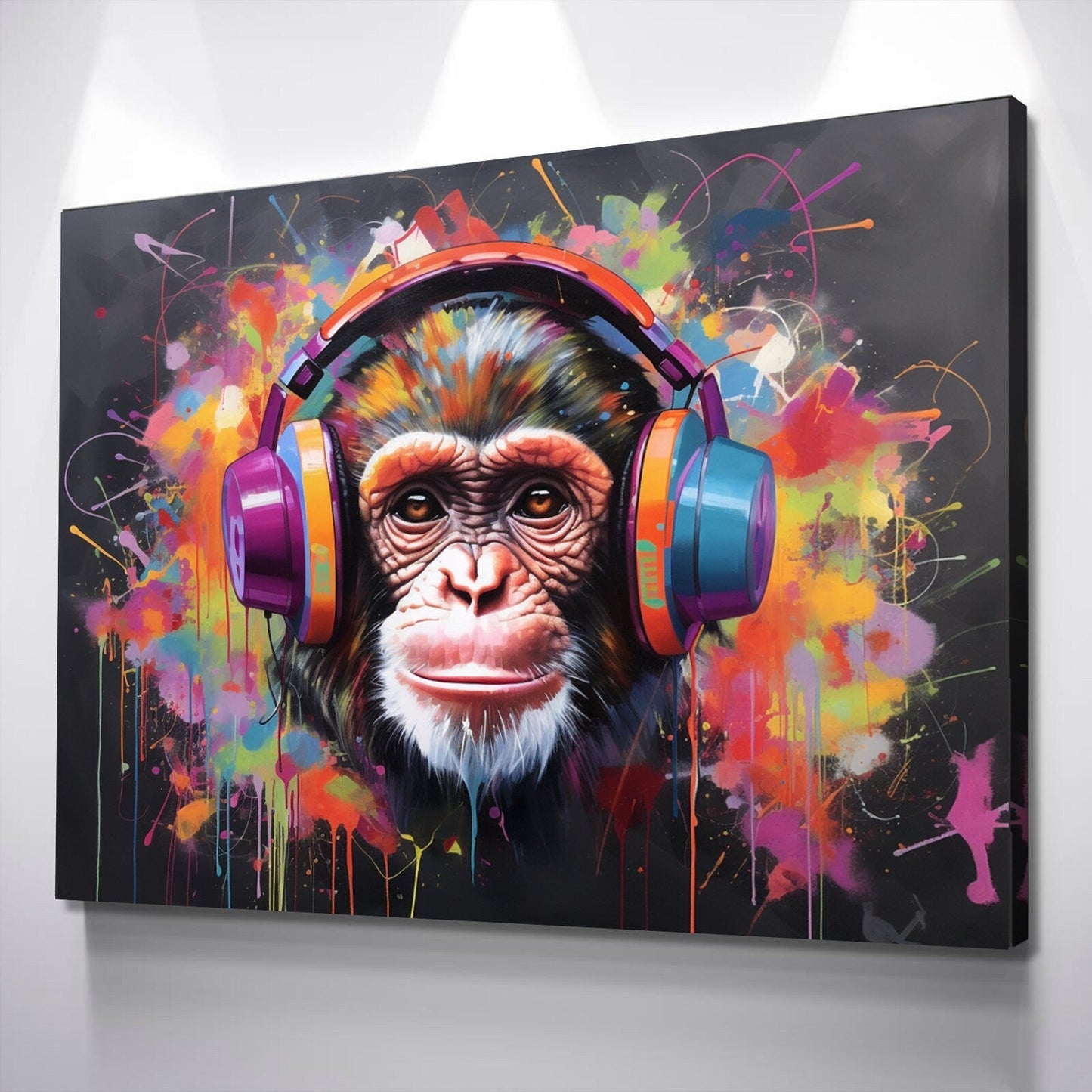 Graffiti Canvas Art | DJ Monkey Canvas Wall Art