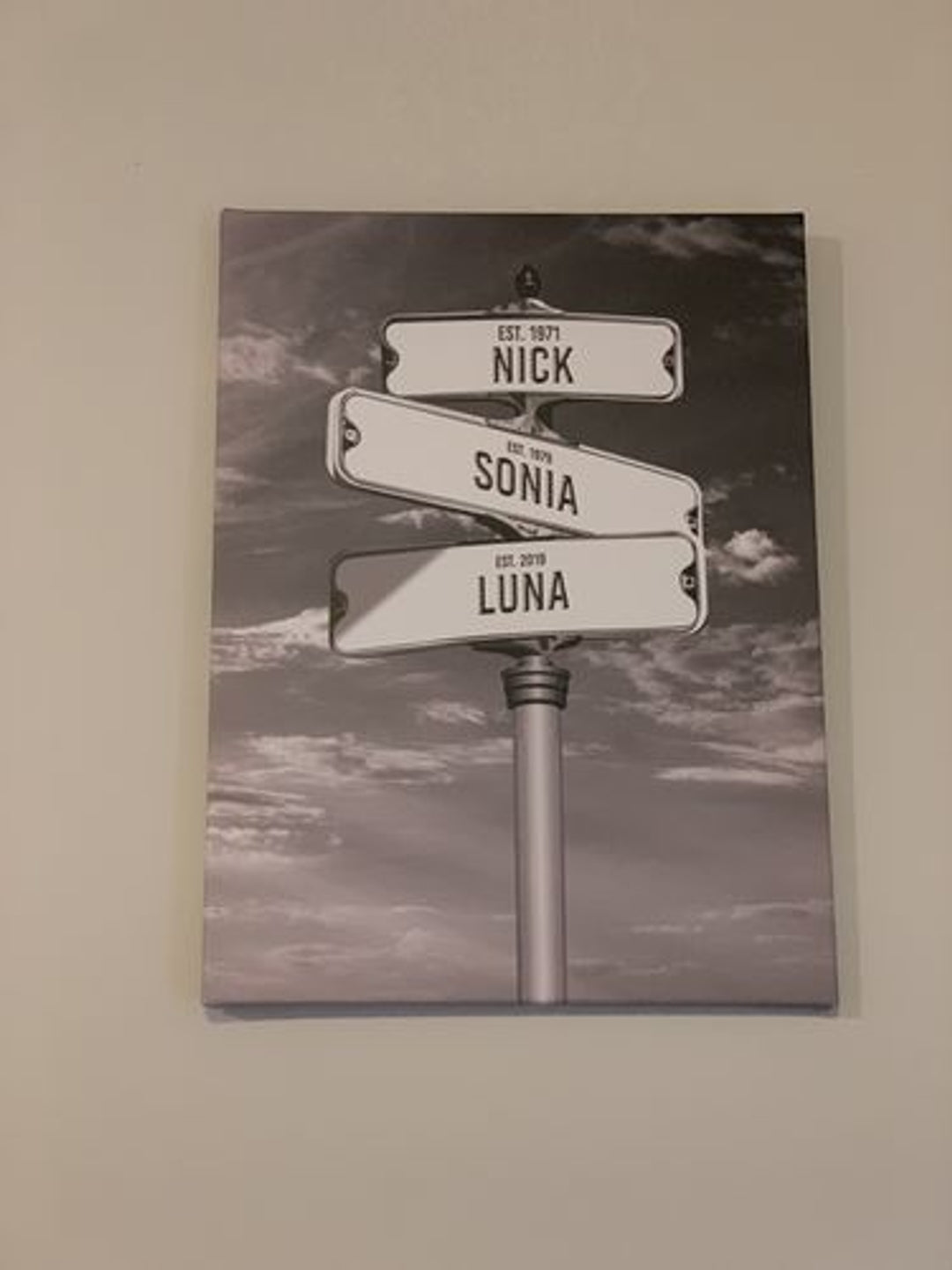 Personalized Family Name Street Sign Canvas – Custom Multi-Name Wall Art Gift
