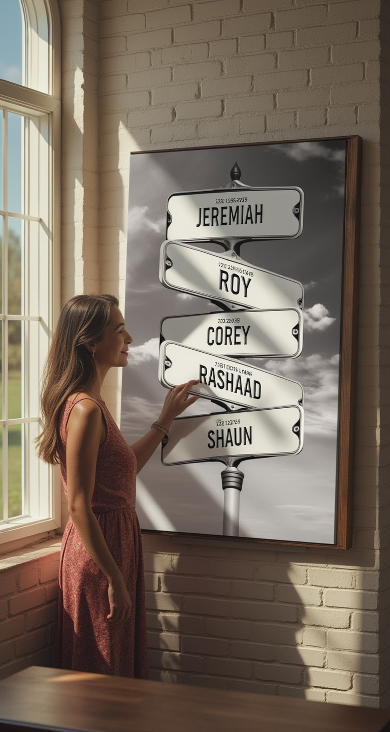 Personalized Family Name Street Sign Canvas – Custom Multi-Name Wall Art Gift
