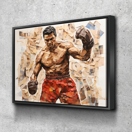 Ali Over Liston Collage Style Boxing Canvas Wall Art