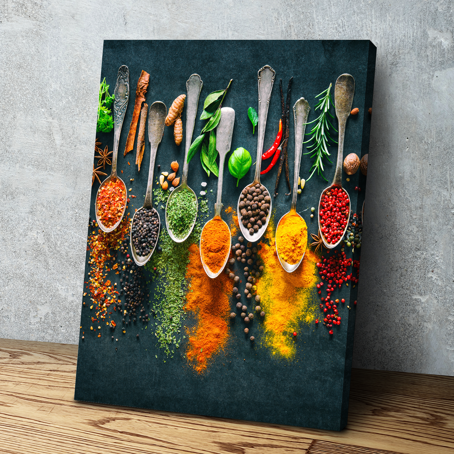 Kitchen Wall Art | Kitchen Canvas Wall Art | Kitchen Prints | Kitchen Artwork | Portrait Herbs Spices