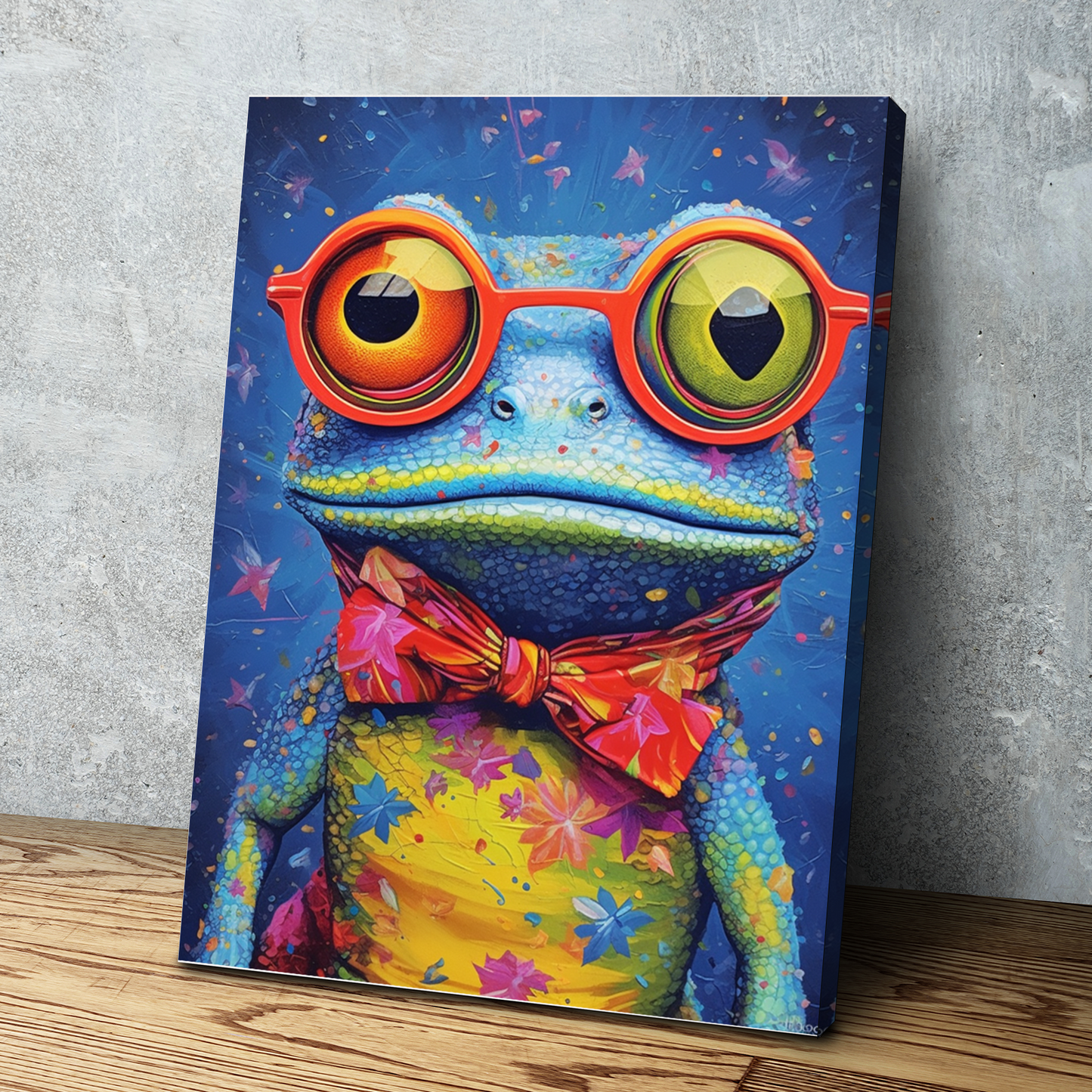 Frog Abstract Canvas Wall Art Print Poster | Living Room Bedroom Bathroom Wall Decor v2