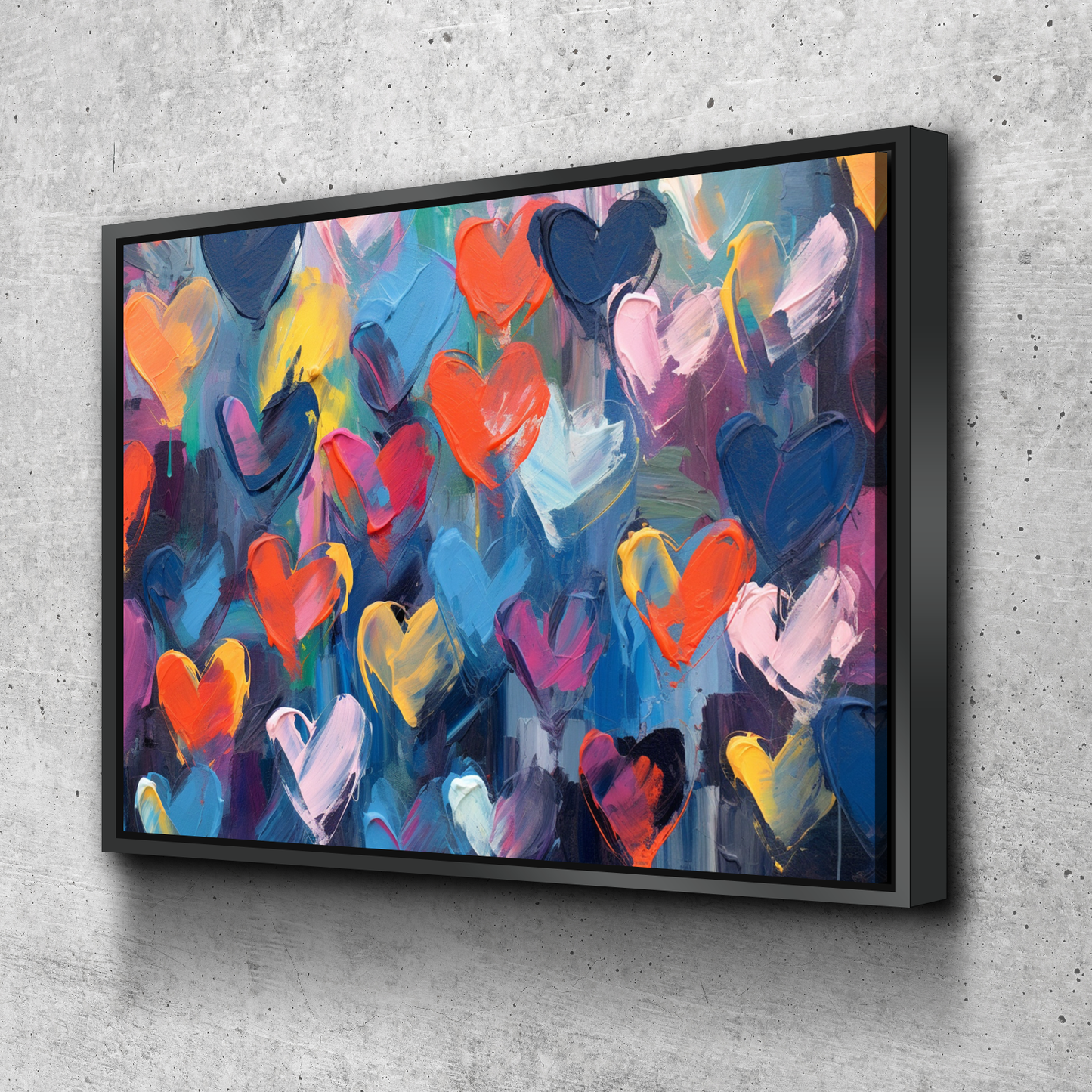 Love Hearts Paint Graffiti Canvas Wall Art | Pop Art Wall Art
