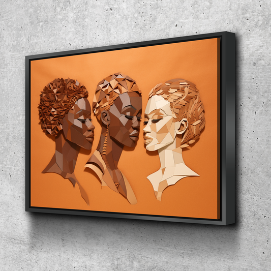 African American Wall Art | African Canvas Art | Canvas Wall Art | Black History Month Women Faces Canvas Art v5