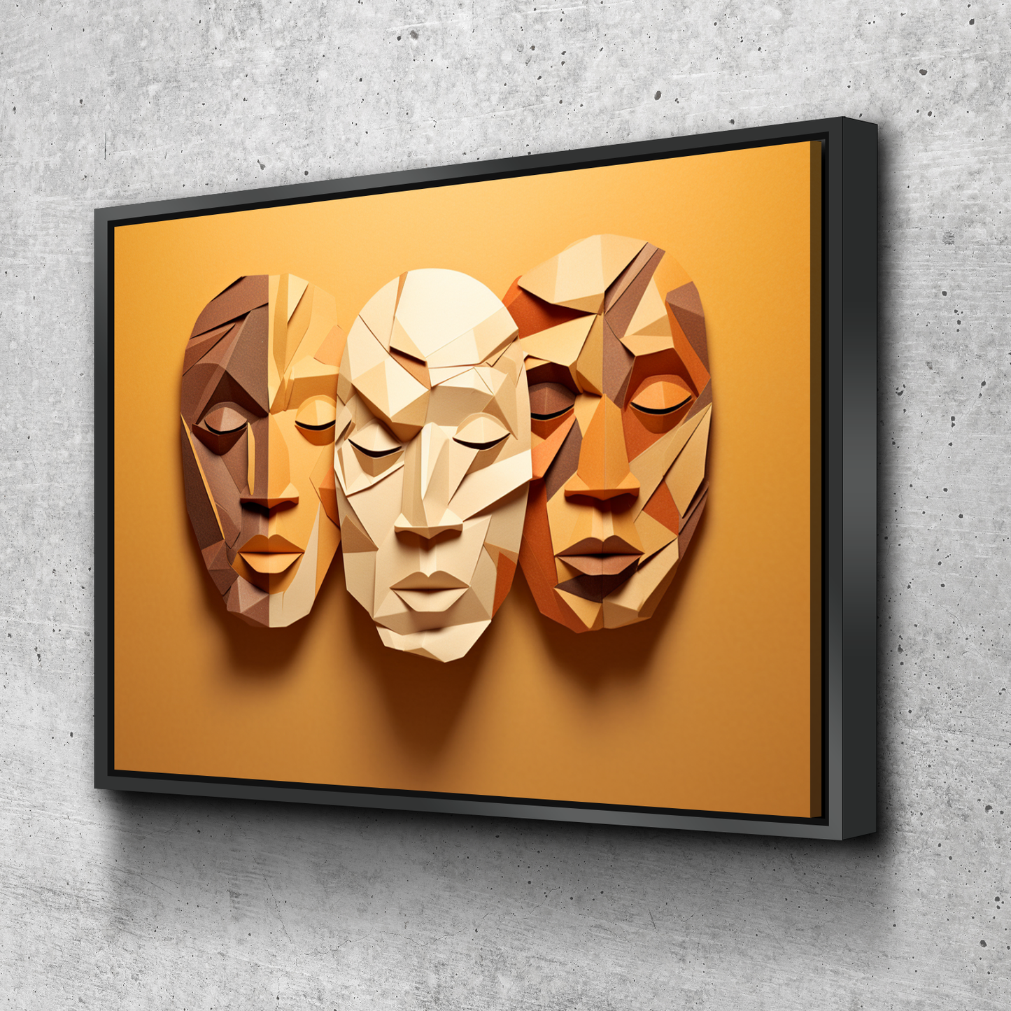 African American Wall Art | African Canvas Art | Canvas Wall Art | Black History Month Men Mask Faces Canvas Art