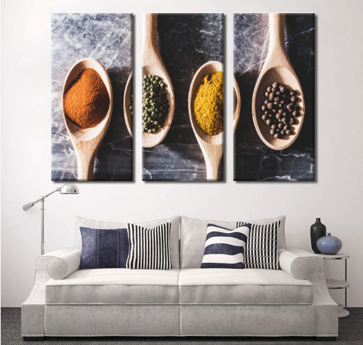 Kitchen Wall Art | Kitchen Canvas Wall Art | Kitchen Prints | Kitchen Artwork | Wooden Spoons