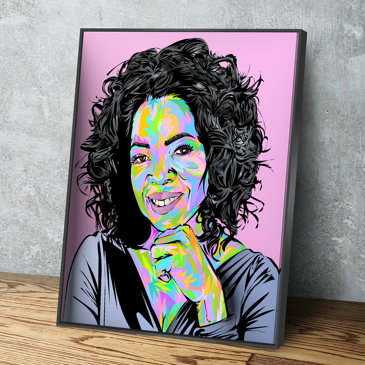 technodrome1 | African American Art | Oprah Media Legend | Canvas Wall Art Framed Print Poster