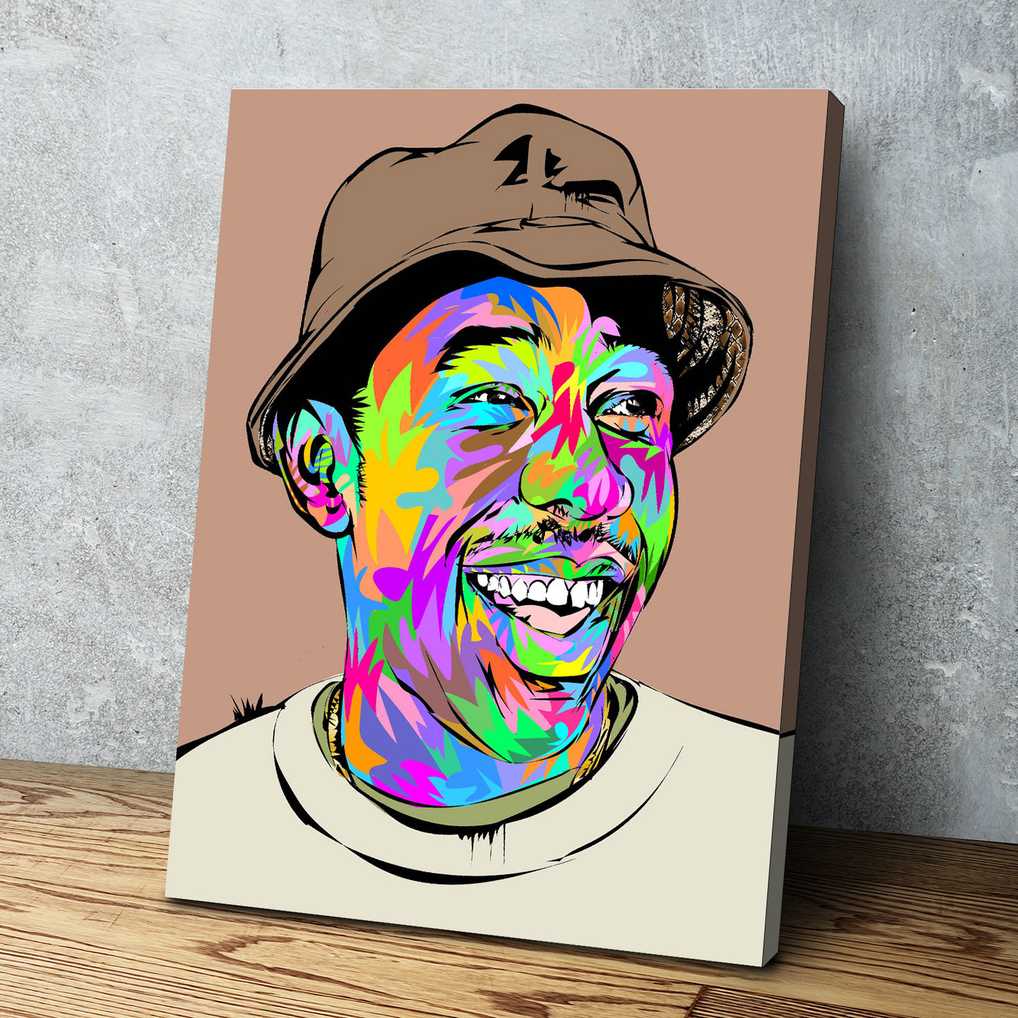 technodrome1 | African American Art | Tyler The Creator Rap Music Legend | Canvas Wall Art Framed Print Poster
