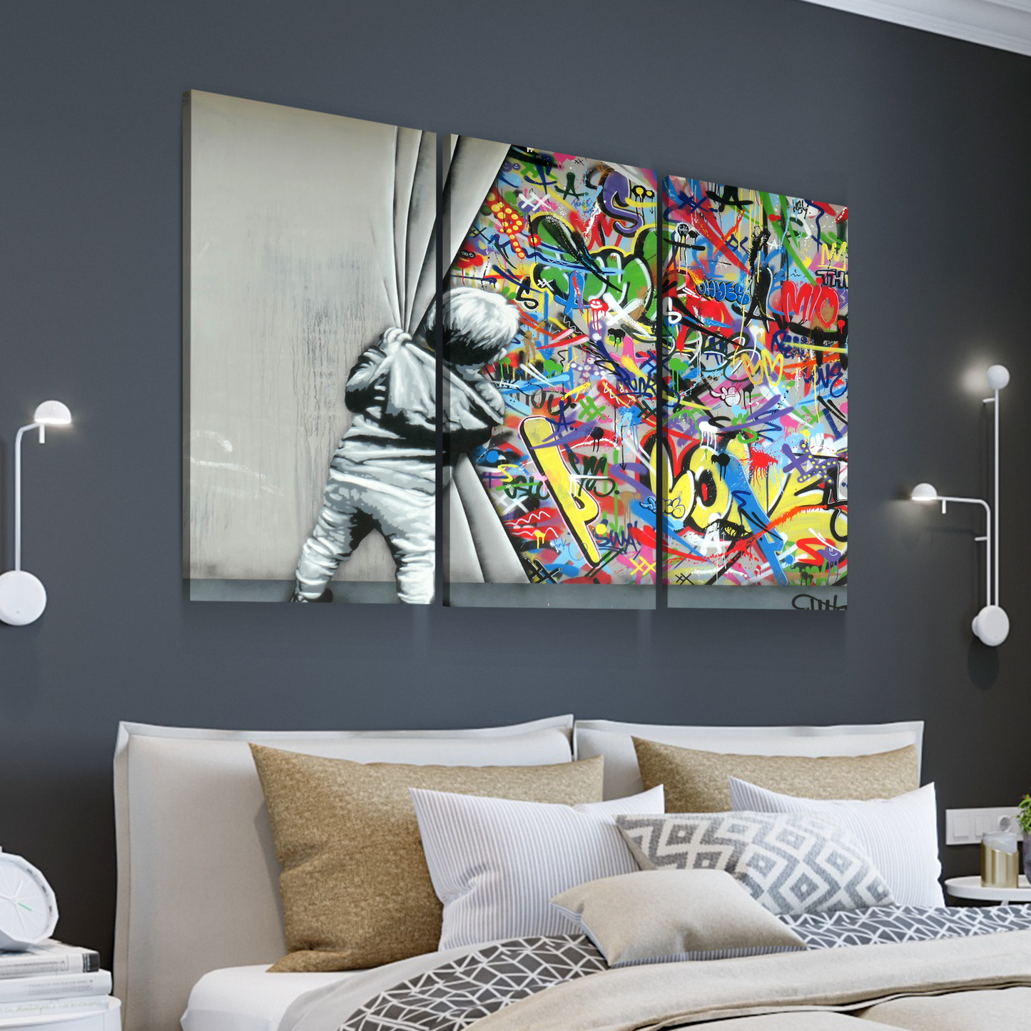 Banksy Prints | Banksy Canvas Art | Banksy Prints for Sale | Graffiti Canvas Art | Behind the Curtain Reproduction