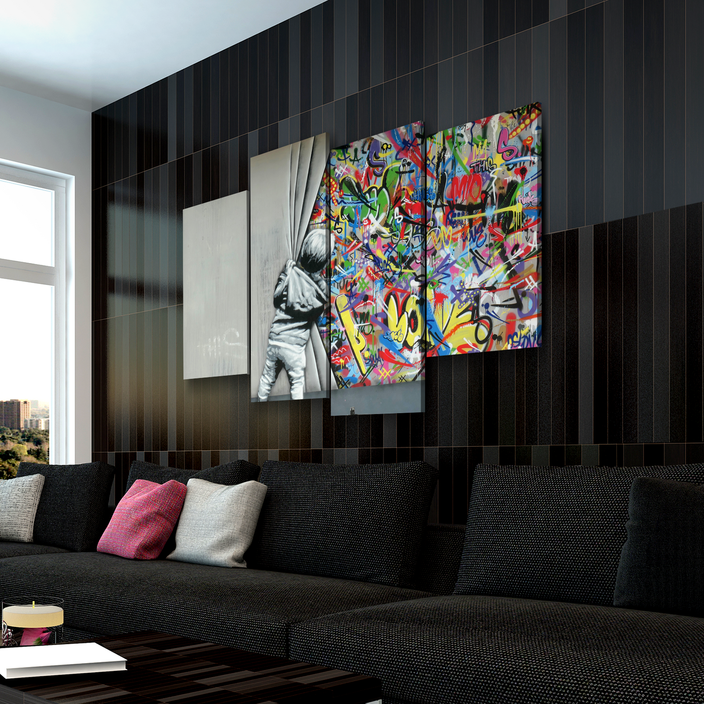 Banksy Prints | Banksy Canvas Art | Banksy Prints for Sale | Graffiti Canvas Art | Behind the Curtain Reproduction
