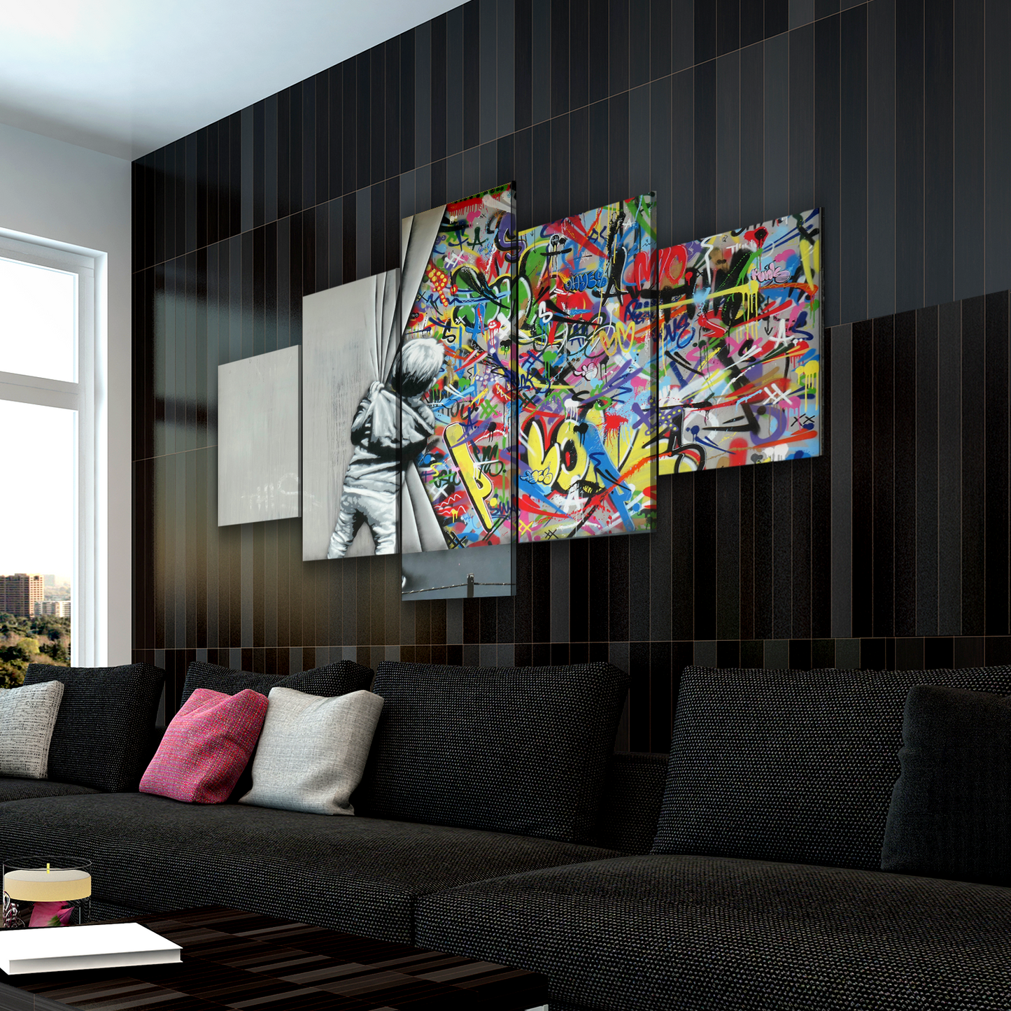 Banksy Prints | Banksy Canvas Art | Banksy Prints for Sale | Graffiti Canvas Art | Behind the Curtain Reproduction