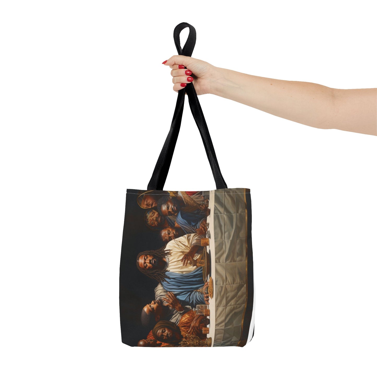 Black Jesus Last Supper Artistic Tote Bag African American Art