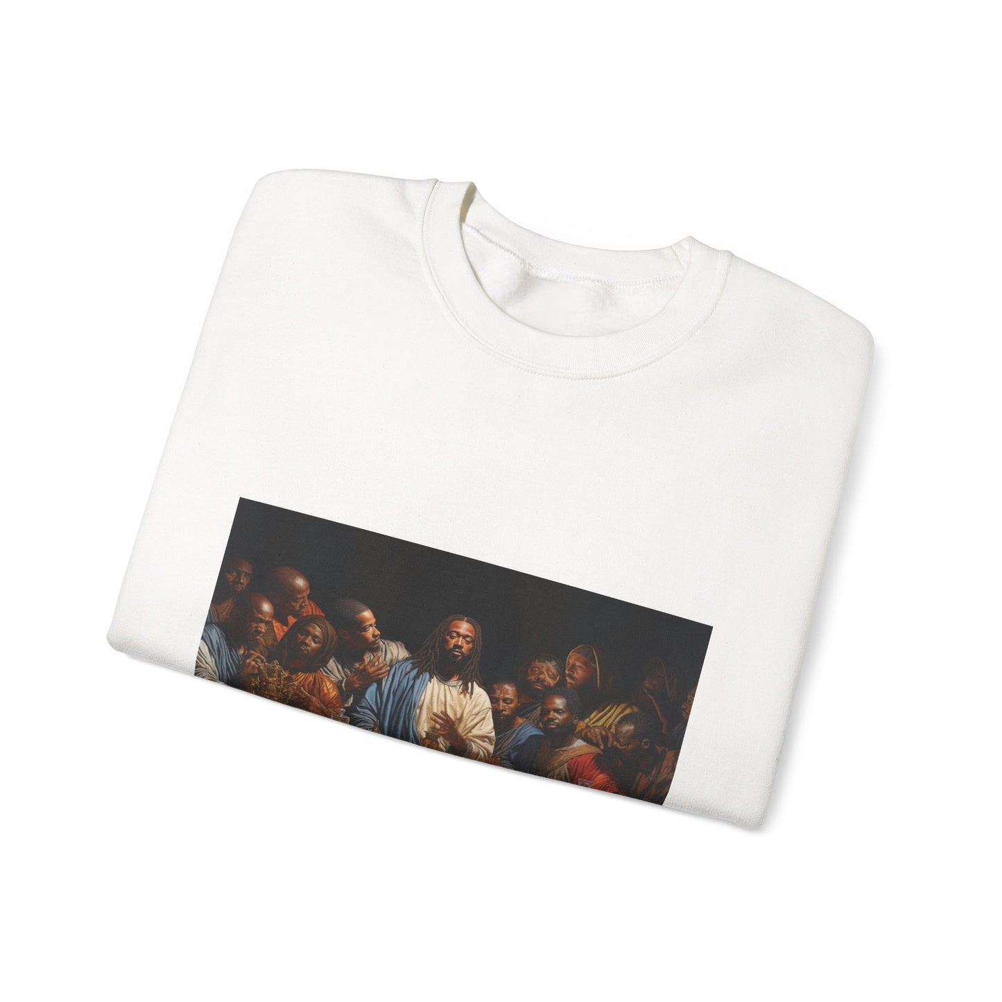 Black Jesus Last Supper Crewneck Sweatshirt African American Art