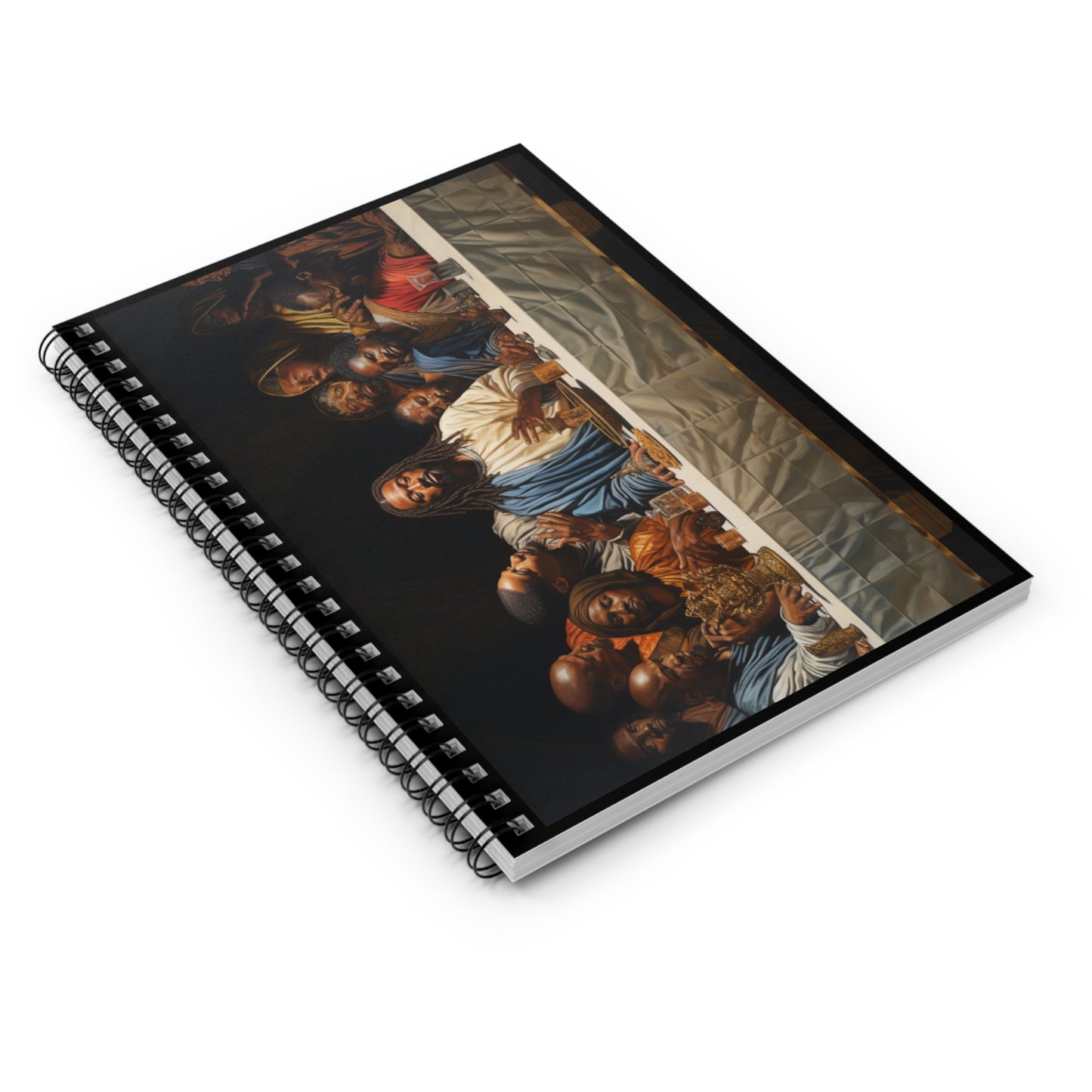 Black Jesus Last Supper Sacred Spiral Notebook African American Art