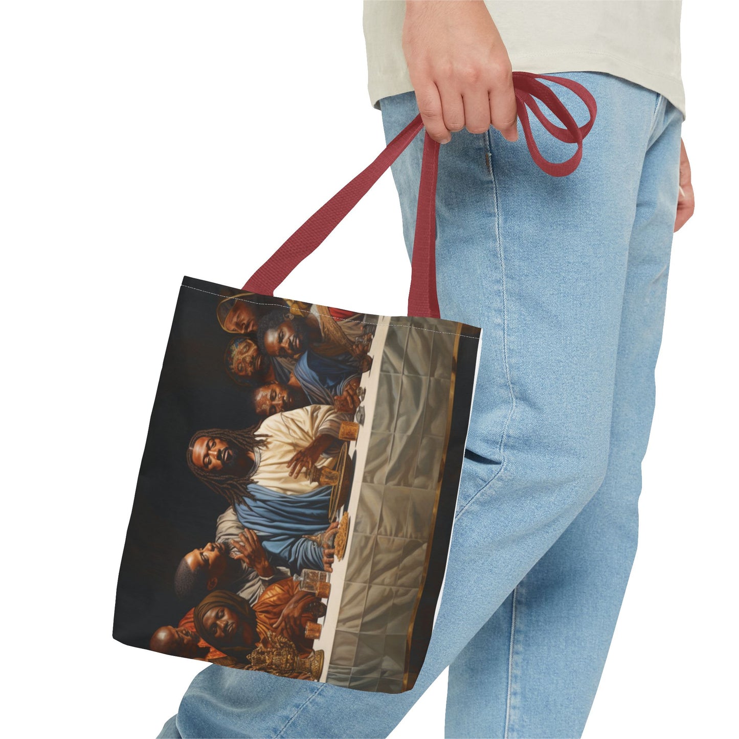 Black Jesus Last Supper Artistic Tote Bag African American Art