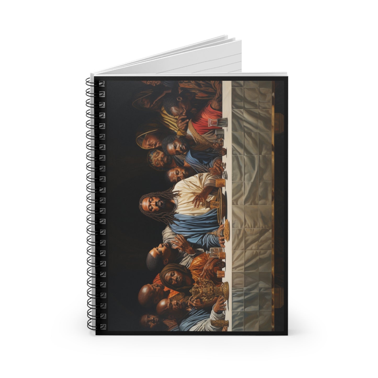 Black Jesus Last Supper Sacred Spiral Notebook African American Art