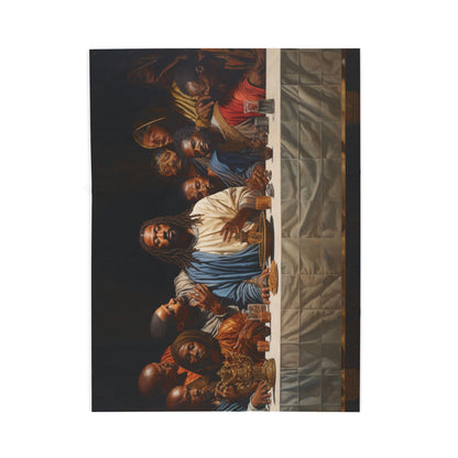 Black Jesus Last Supper Velveteen Plush Blanket African American Art