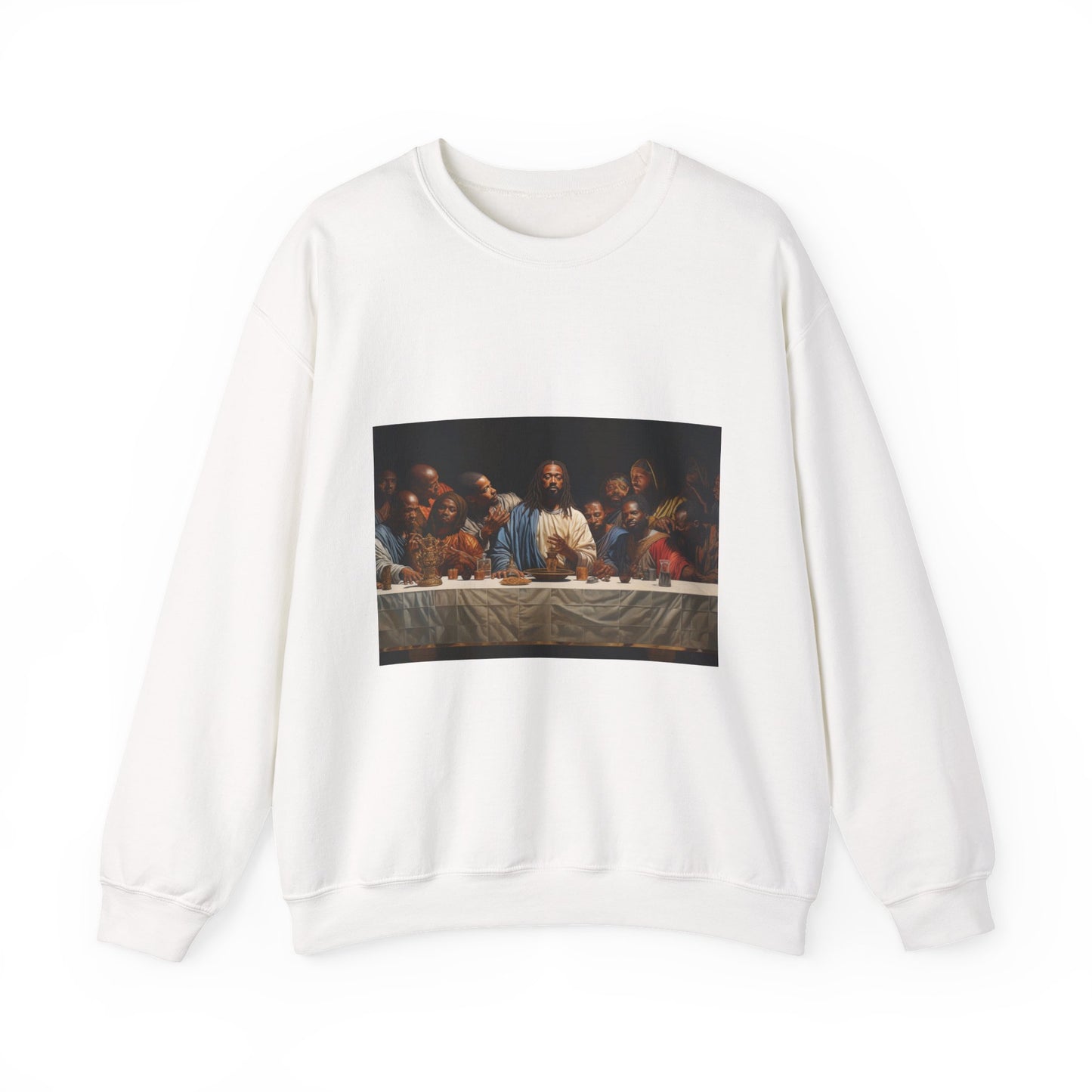 Black Jesus Last Supper Crewneck Sweatshirt African American Art