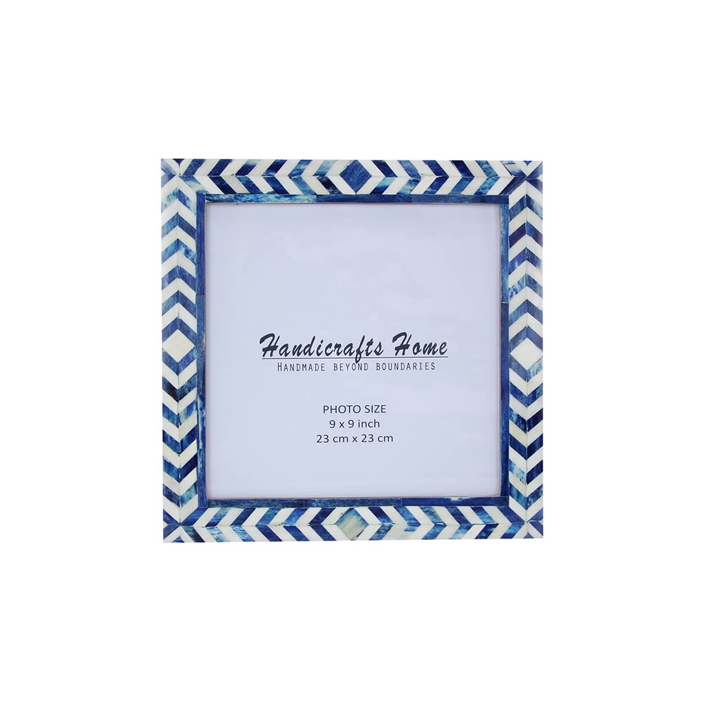 Poster Picture Frame Taj Pattern Bone Inlay Collection in 5 Sizes, Blue
