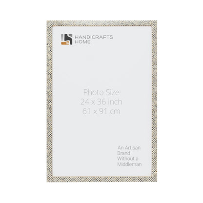Poster Picture Frame Checkered Pattern Bone Inlay Collection in 3 Sizes