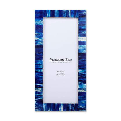 Poster Picture Frame Classic Pattern Bone Inlay Collection in 5 Sizes, Blue