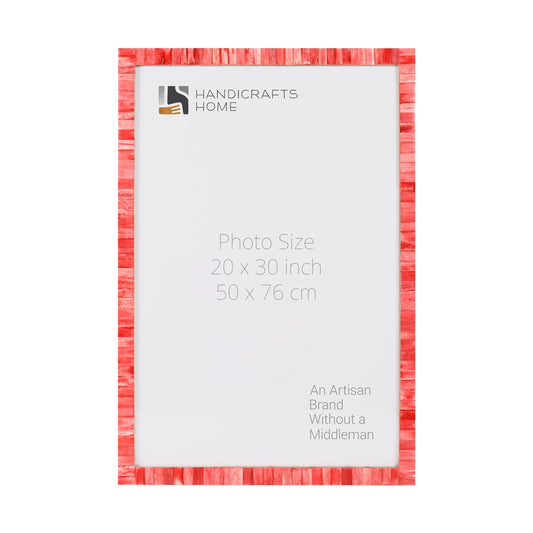 Poster Picture Frame Classic Pattern Bone Inlay Collection in 6 Sizes, Red