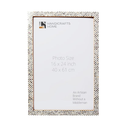 Poster Picture Frame Checkered Pattern Bone Inlay Collection in 3 Sizes