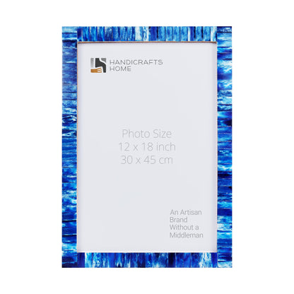 Poster Picture Frame Classic Pattern Bone Inlay Collection in 5 Sizes, Blue