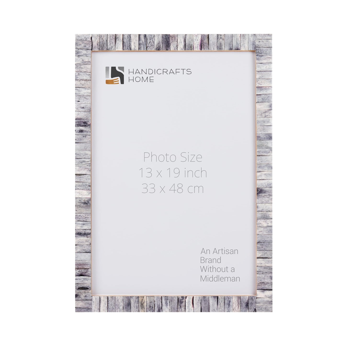 Poster Picture Frame Classic Pattern Bone Inlay Collection in 6 Sizes, Grey