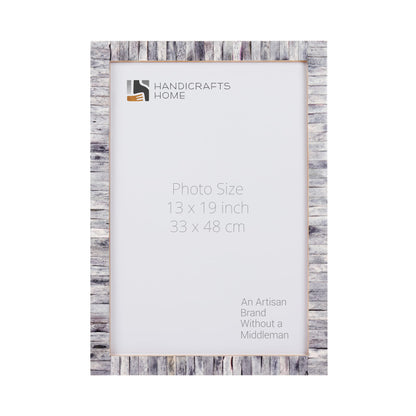 Poster Picture Frame Classic Pattern Bone Inlay Collection in 6 Sizes, Grey