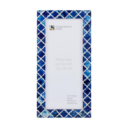 Poster Picture Frame Moroccan Bone & Resin Inlay Collection in 4 Sizes, Blue