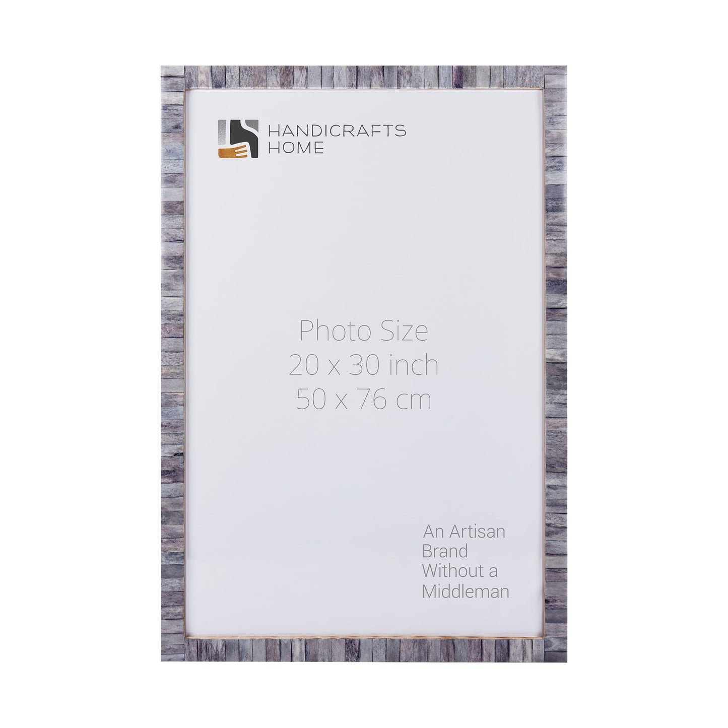 Poster Picture Frame Classic Pattern Bone Inlay Collection in 6 Sizes, Grey