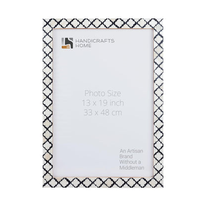 Poster Picture Frame Moroccan Bone & Resin Inlay Collection in 9 Sizes, Black