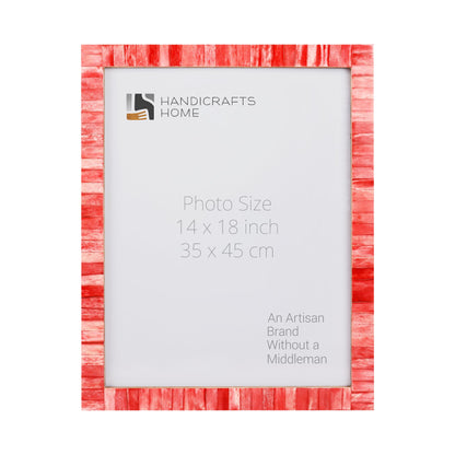 Poster Picture Frame Classic Pattern Bone Inlay Collection in 6 Sizes, Red