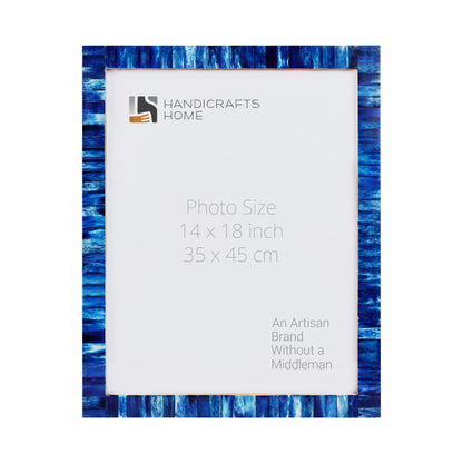 Poster Picture Frame Classic Pattern Bone Inlay Collection in 5 Sizes, Blue
