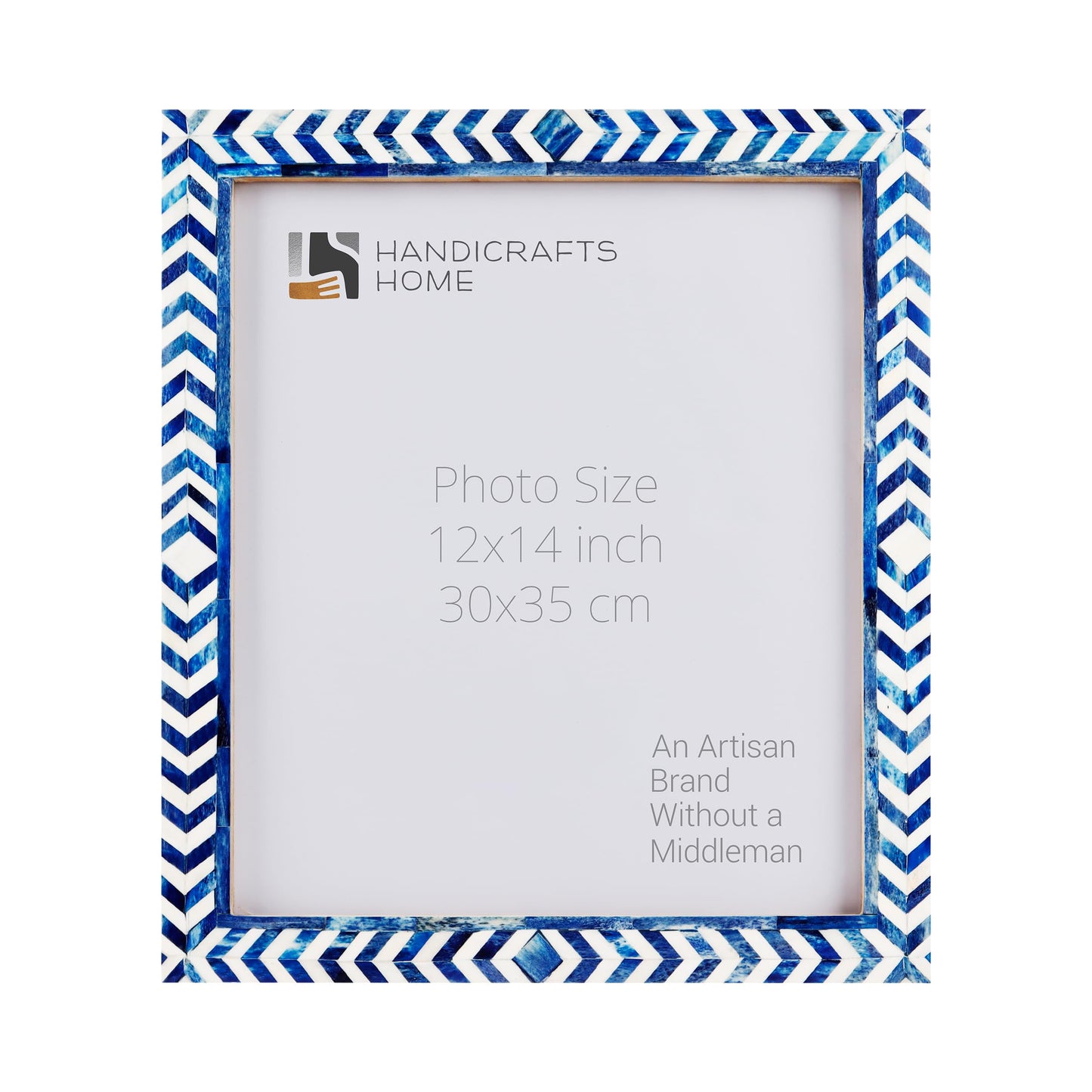 Poster Picture Frame Taj Pattern Bone Inlay Collection in 5 Sizes, Blue
