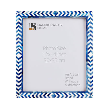 Poster Picture Frame Taj Pattern Bone Inlay Collection in 5 Sizes, Blue