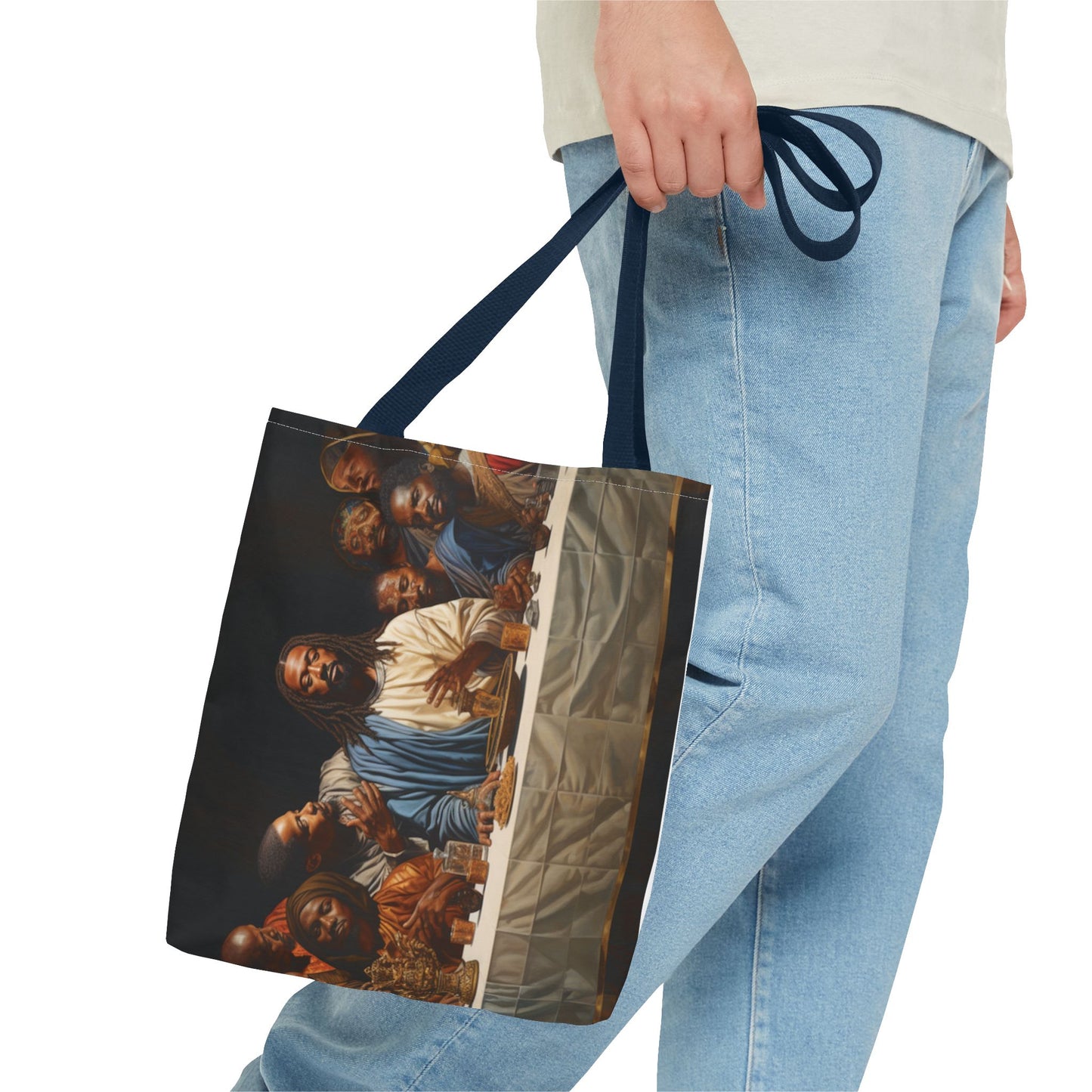 Black Jesus Last Supper Artistic Tote Bag African American Art
