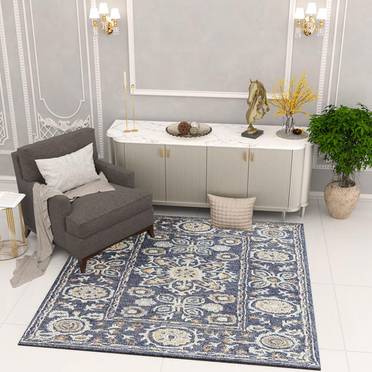 Premium Hand-Tufted Rug Made of 100% Wool  - Nomadic Sun - 6x6 Feet