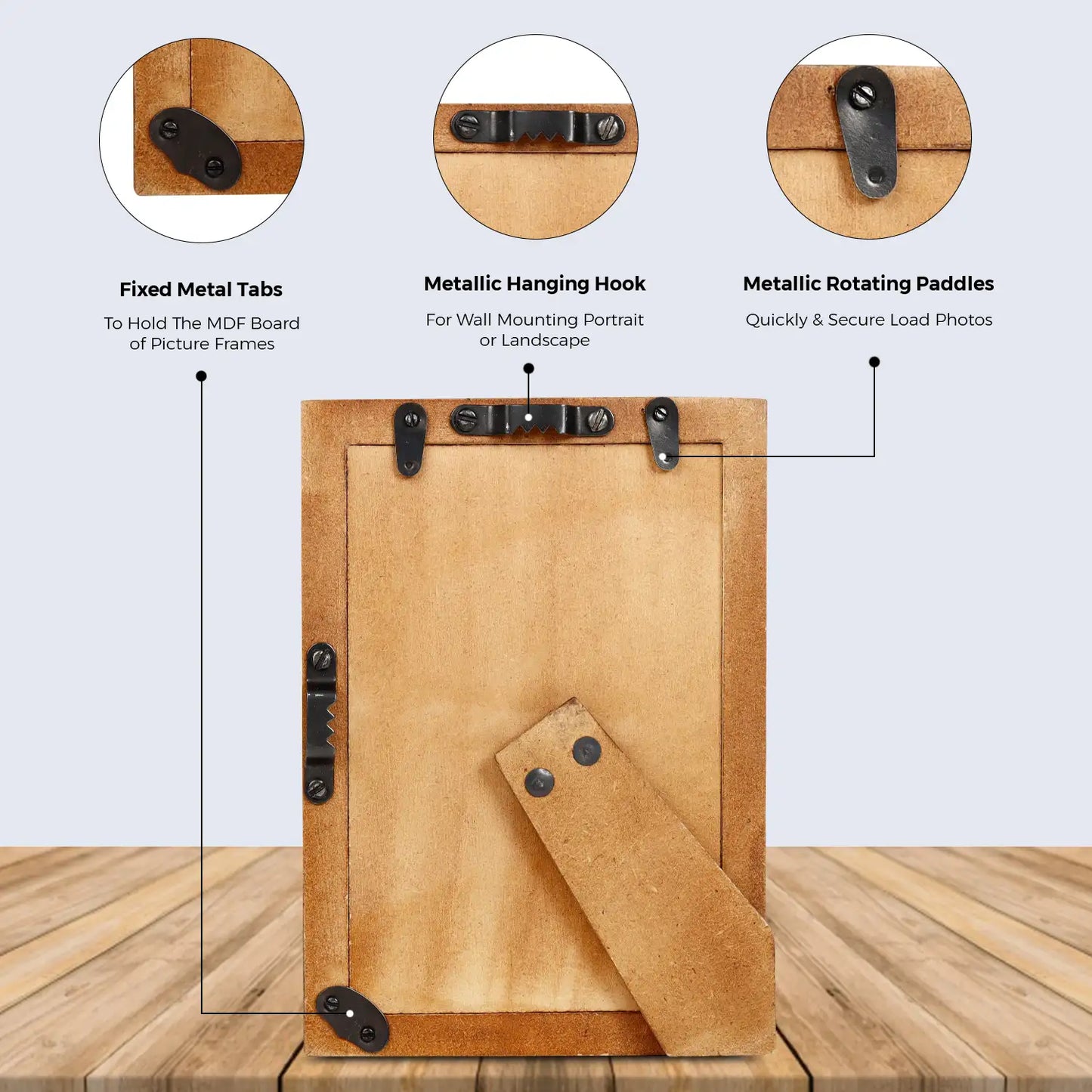 Picture Frames Classic Pattern Bone Inlay Collection in Blue, Pack of 3