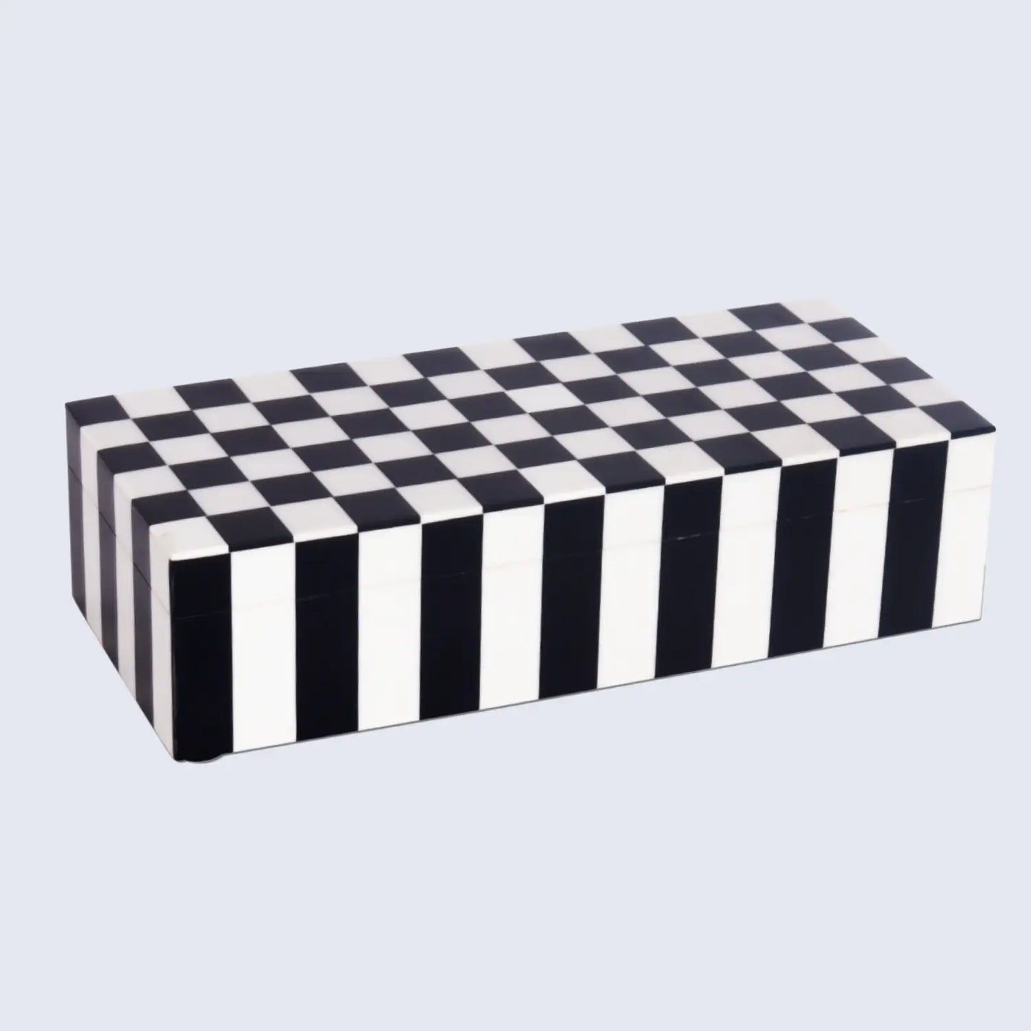Decorative Storage Box Puzzle Check Resin Inlay in 7 Sizes