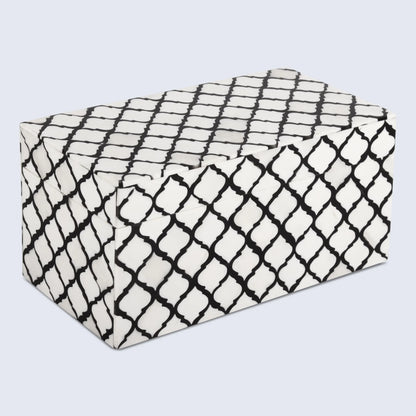 Moroccan Pattern Decorative Storage Box, Bone & Resin Inlay in 9 Sizes, Black & White