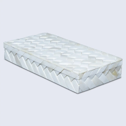 Braid Pattern Decorative Storage Box, Bone Inlay in 7 Sizes, Ivory
