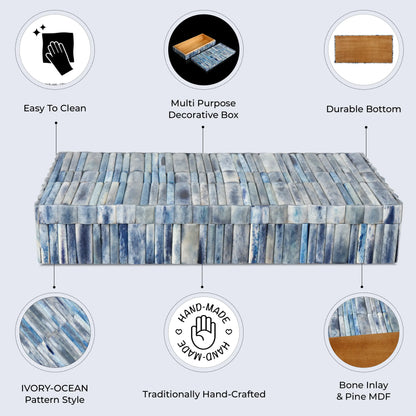 Ivory Ocean Bone Inlay Decorative Storage Box in 7 Sizes