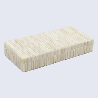 Stem Pattern Decorative Storage Box, Bone Inlay in 7 Sizes, Ivory